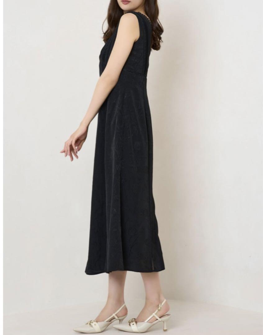 Her lip to Lace TrimmedJacquardDressサイズS