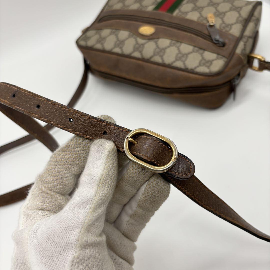 高級 ✨ GUCCI ショルダーバッグ　GG シェリーライン　PVC