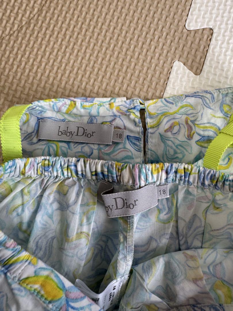 baby Dior 花柄ワンピースとショートパンツセット 18M
