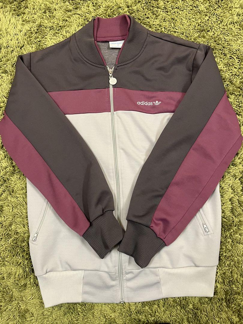 adidas 古着ジャージ M グレー/ワイン