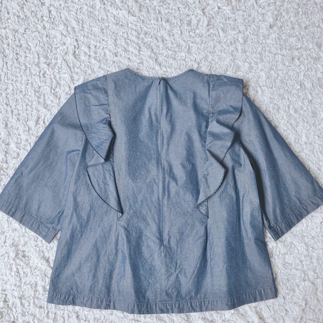 【公式サイト】正規ブランド品通販 M インディゴ デニム フリルブラウス サクラ SACRA size メルカリ - トップス