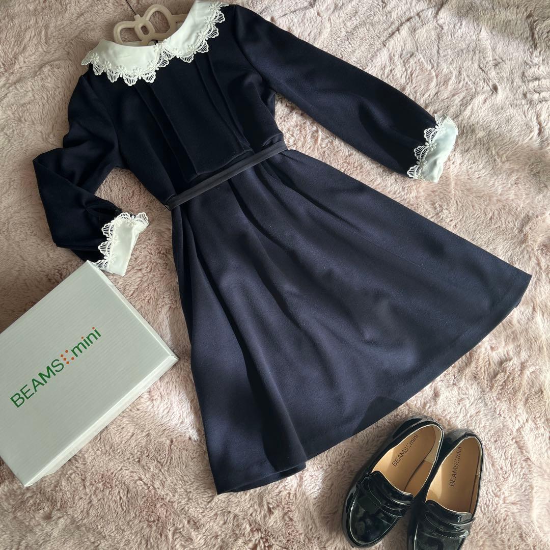 ご予約品】 beams mini フォーマルワンピース& エナメルローファー