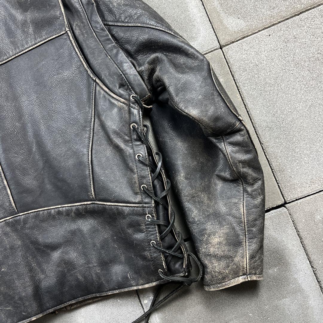 90s harley davidson 2way leather jacket 画像10