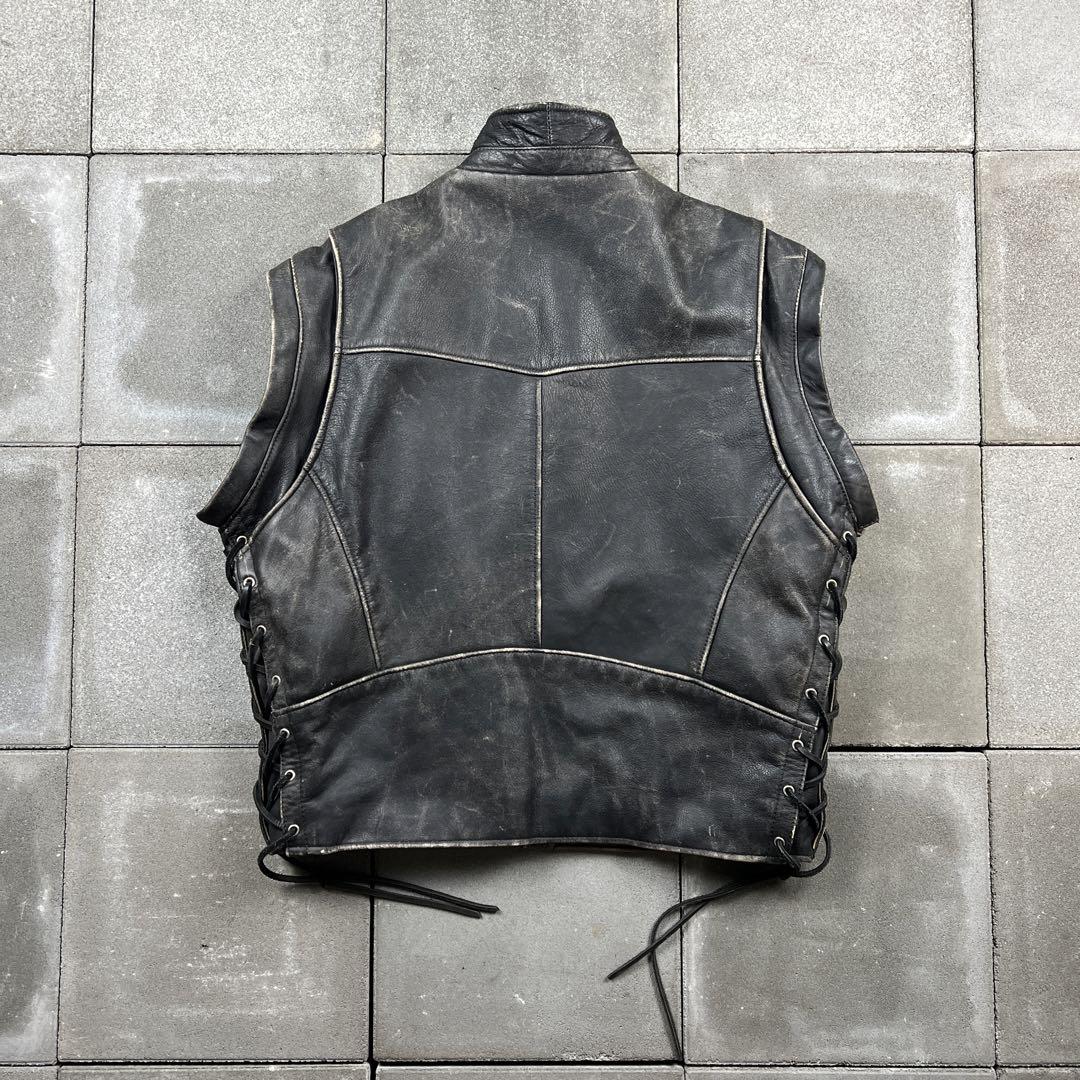 90s harley davidson 2way leather jacket 画像14