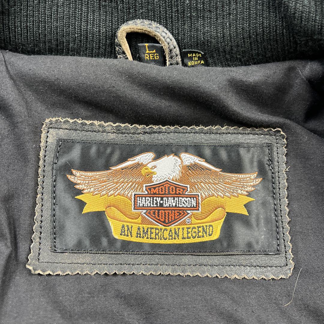 90s harley davidson 2way leather jacket 画像16