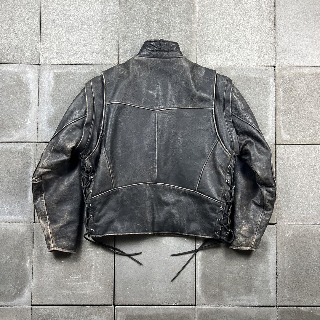 90s harley davidson 2way leather jacket