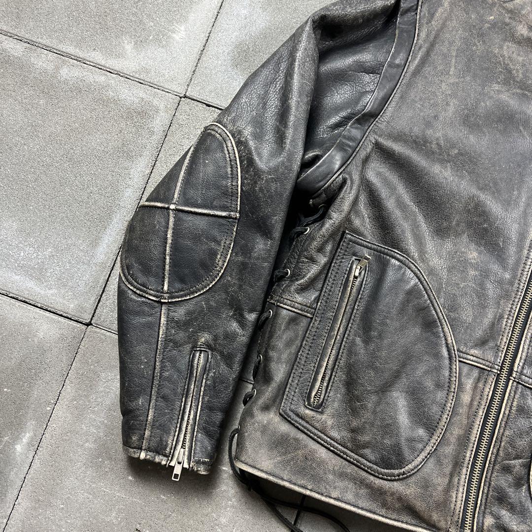 90s harley davidson 2way leather jacket