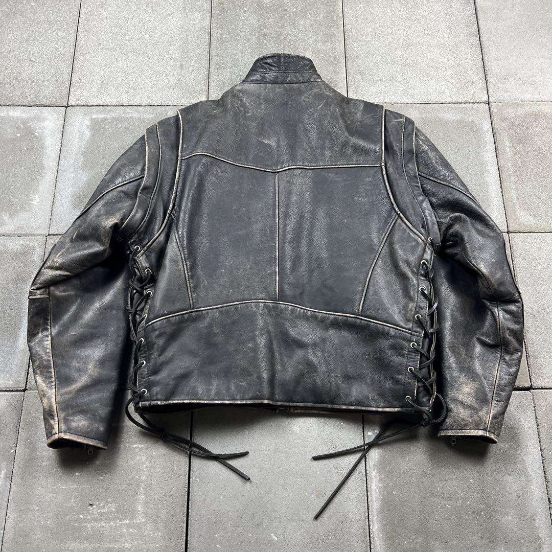 90s harley davidson 2way leather jacket 画像8