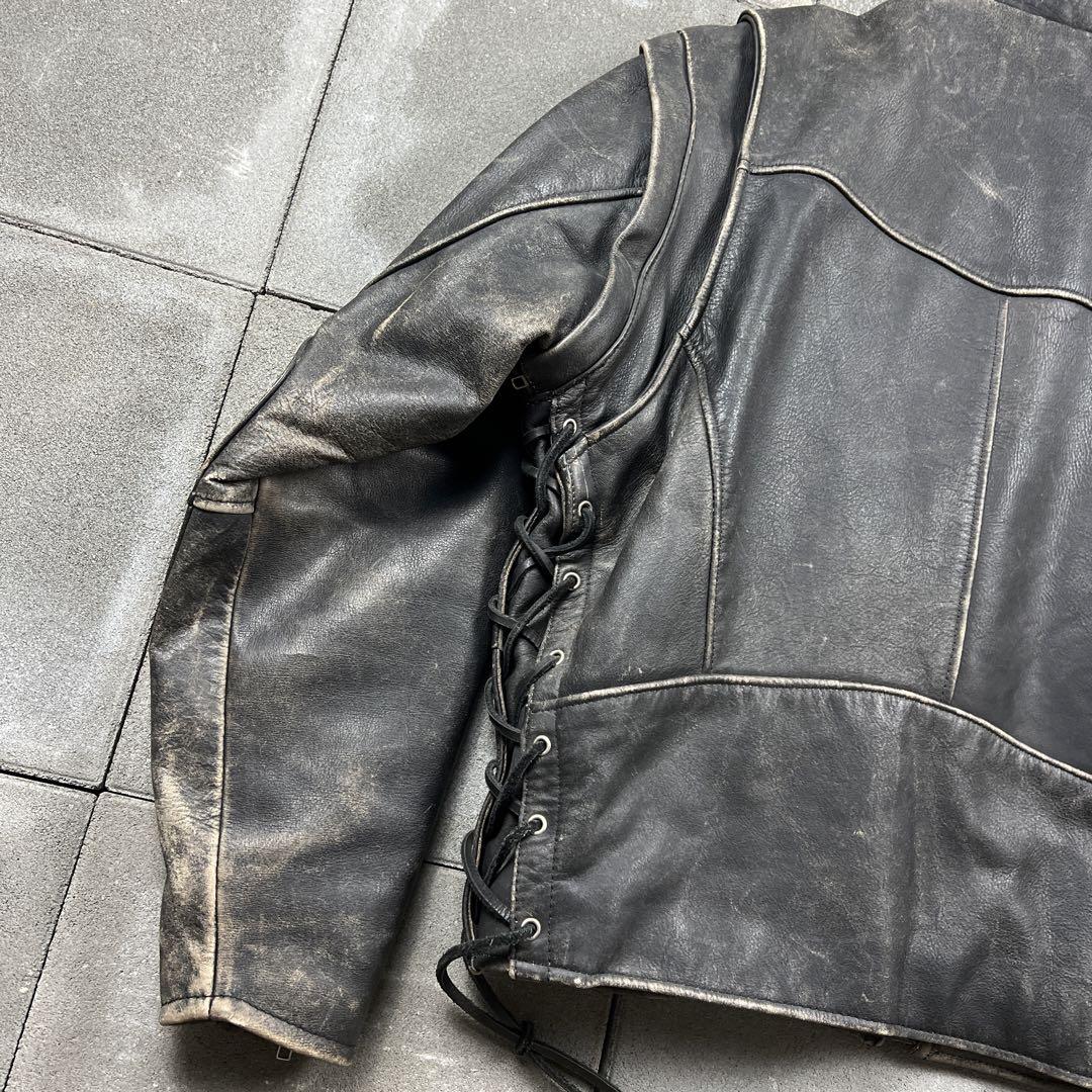 90s harley davidson 2way leather jacket 画像9