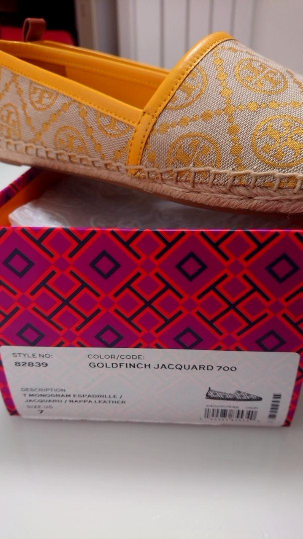 ハズワン Tory Burch ゴールドフィンチジャカードエスパドリーユ