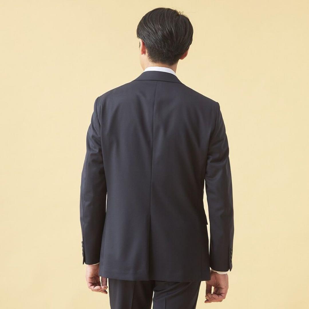 [極美品]現行品　LES MUSE 洗える　ストレッチ　スーツセットアップ　紺