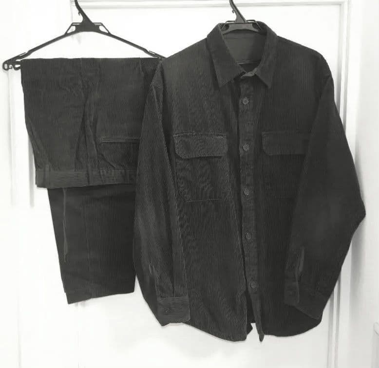 コーデュロイ　cpo シャツ　パンツ　セットアップ　ジーユー　ブラック　gu GU ジーユー コーデュロイCPOシャツ パンツ セットアップ ブラウン S
