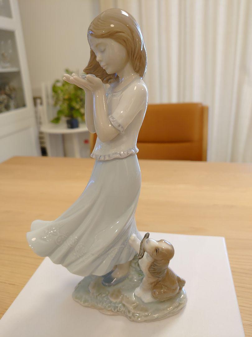 らではの 極美品 リヤドロ No.8121 風にたくして HuoY5-m47924251030 絶版 LLADRO シールが
