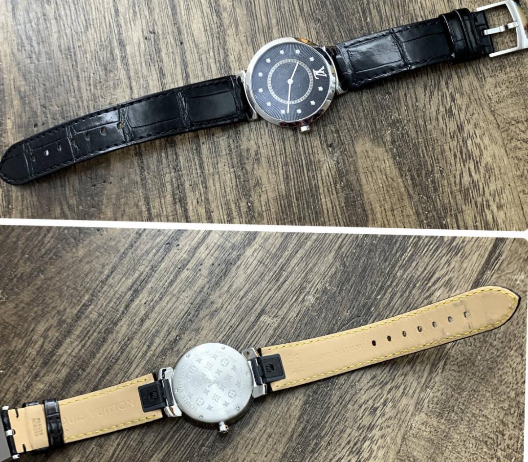 ルイヴィトン タンブールスリム ダイヤ レディース腕時計 メンズ 新品仕上げ