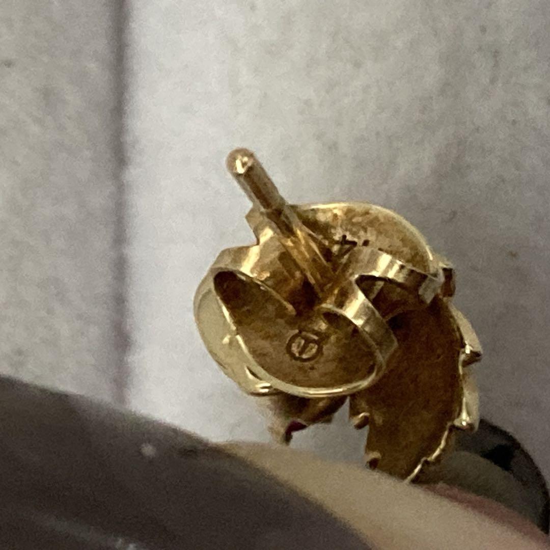 【4558】TASAKI K14パールピアス　約7.2㎜
