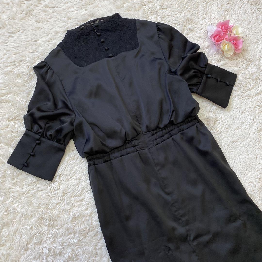 美品】AMERI DECOLLETE LACE EMPIRE DRESS