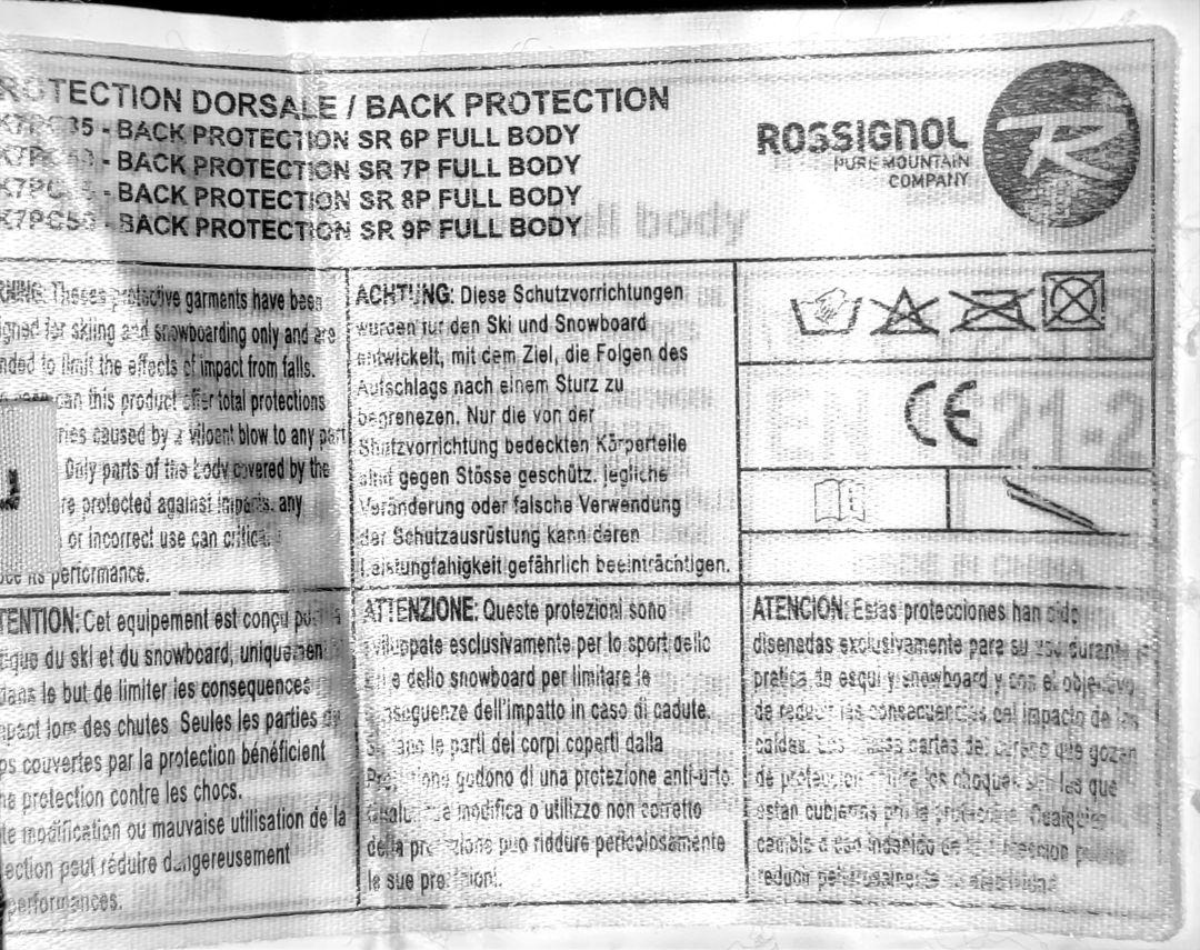 ROSSIGNOL BACK PROTECTION プロテクター <Mサイズ背中