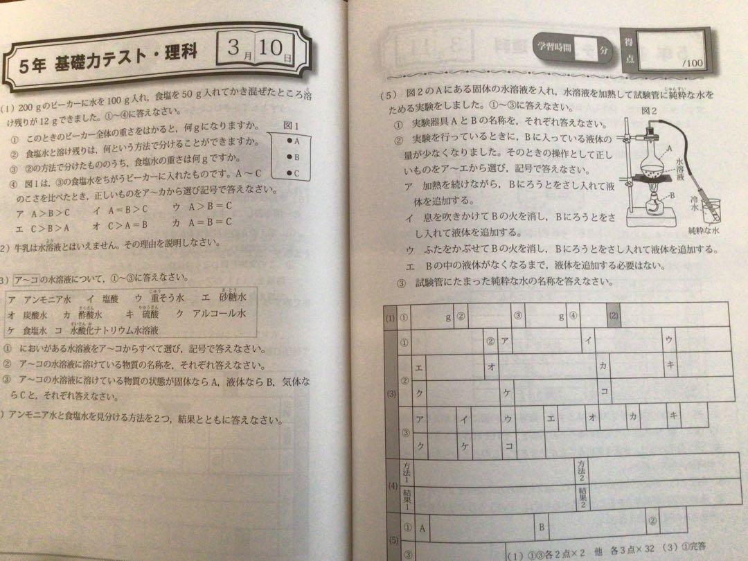 グノーブル 基礎力テスト 5年生理科 Gnoble