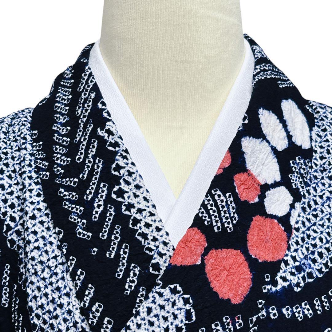 A62夏着物　有松鳴海絞り 高級浴衣 花 綿　美品 A62夏着物 有松鳴海絞り 高級浴衣 花 綿 美品 - メルカリ