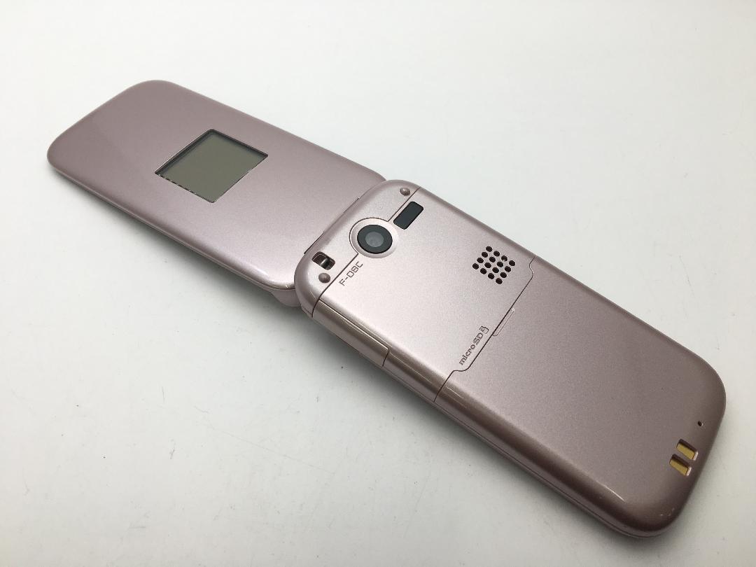 docomoガラケー らくらくホン F-08C ピンク◆上美品◆988