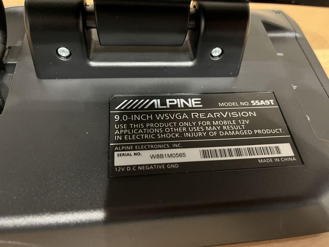 ALPINE SSA9T 9型　ヘッドレストモニター