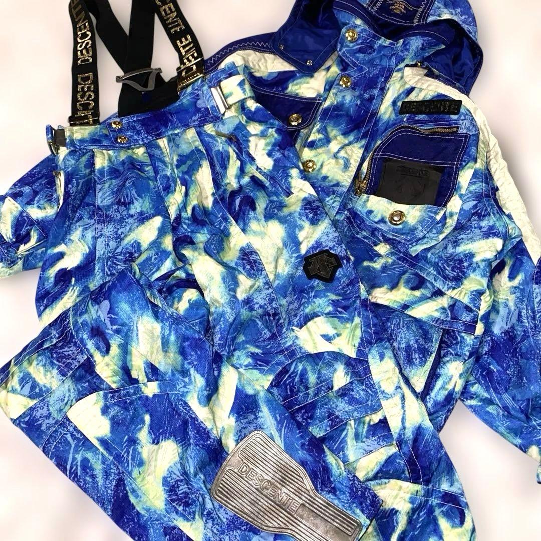 デサント レトロ スキーウェア スノボーウェア セットアップ M 派手カラフルM・DESCENTE