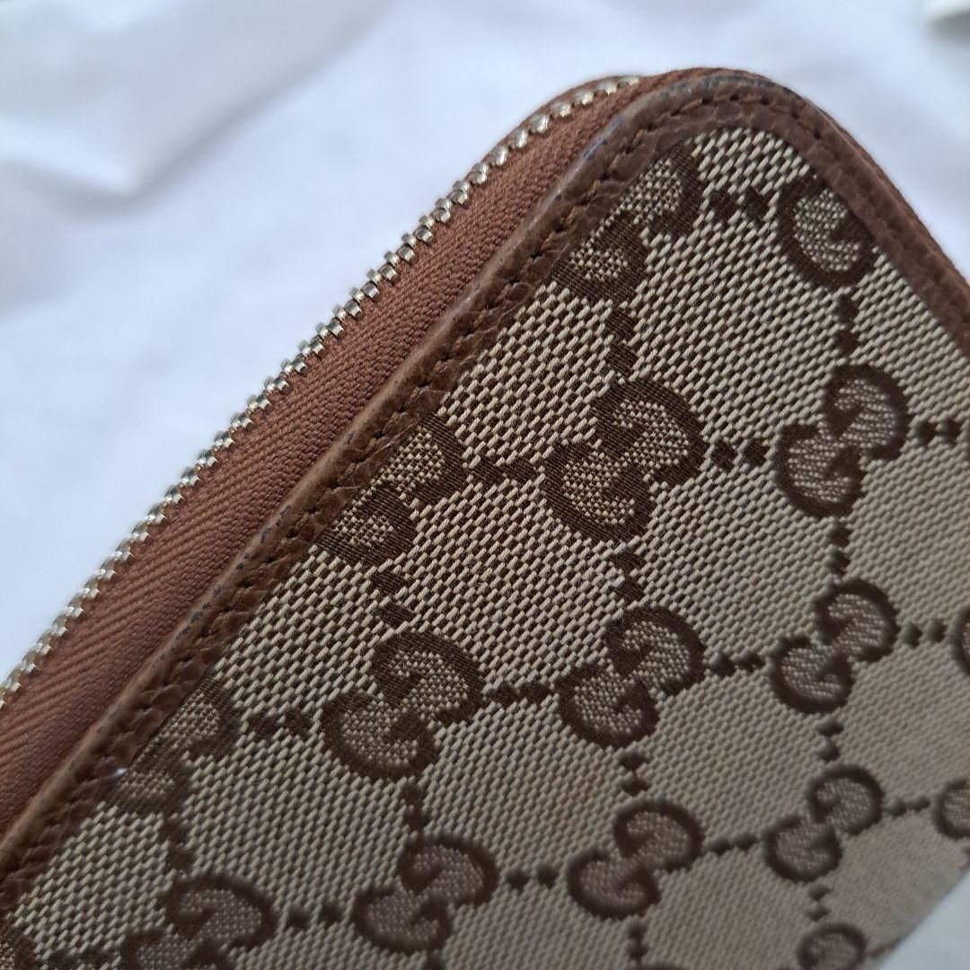 GUCCI グッチ GGキャンバス GG柄 ラウンドファスナー 長財布