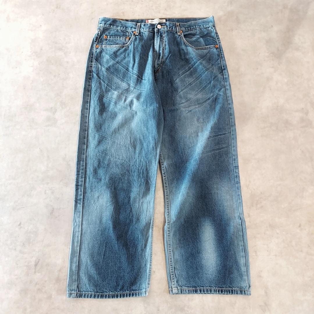 W36★古着 リーバイス Levis 569 ショート パンツ ショーツ メンズ ヒゲ コットン 紺 ネイビー デニム 24apr16 中古 ボトムス 短パン ショーパン ハーフ リーバイス 569W36 L30 japan levi\u0027s