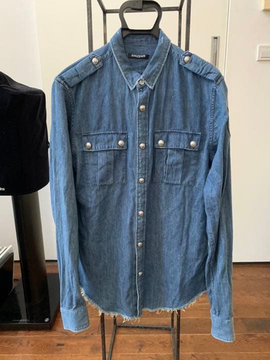 BALMAIN バルマン デニムシャツ ダメージデザイン | deliciousfood.com.sa