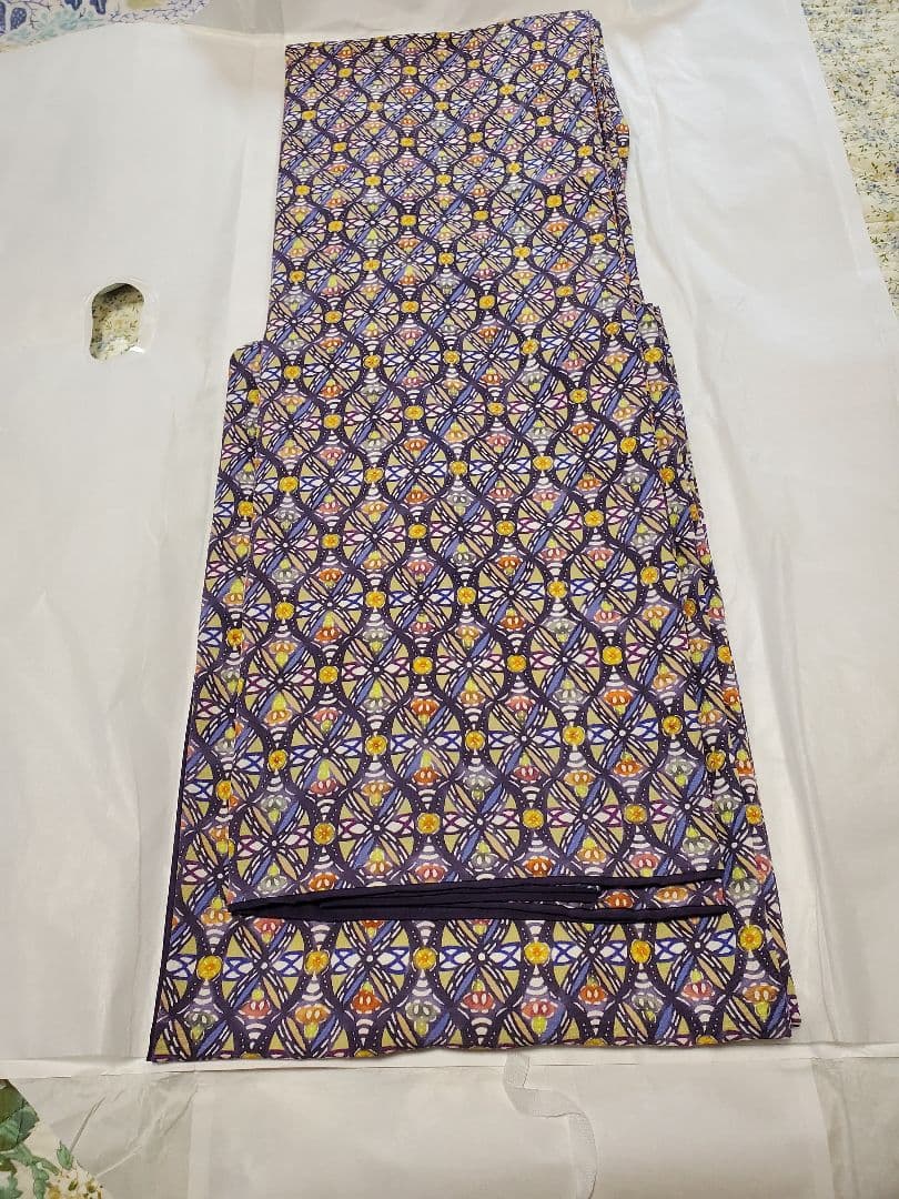 小紋　京紅型　袷着物