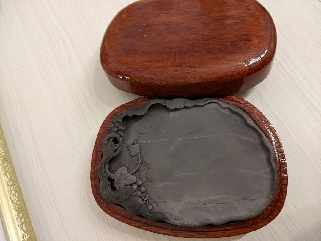 端渓硯 良質老坑石 中国硯 木製硯箱付き | mtevino.ge