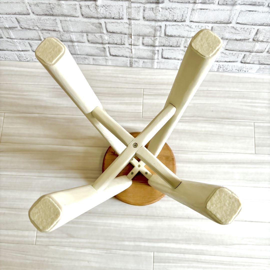 ハイスツール　座高65cm　木製レトロ　丸イス　ナチュラル　キッチンチェア