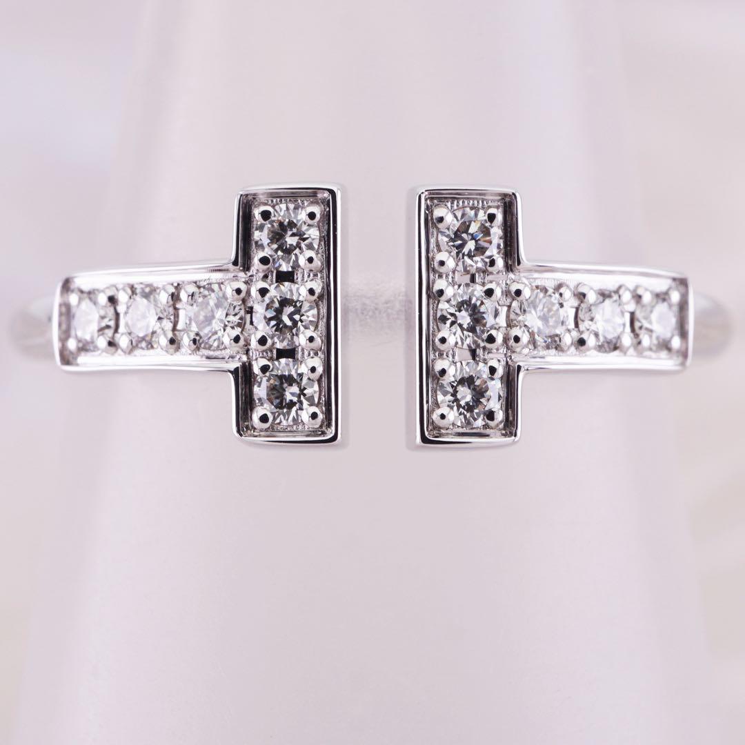 ★Tiffany&Co.★ Tワイヤー ダイヤリング Au750 定価45万