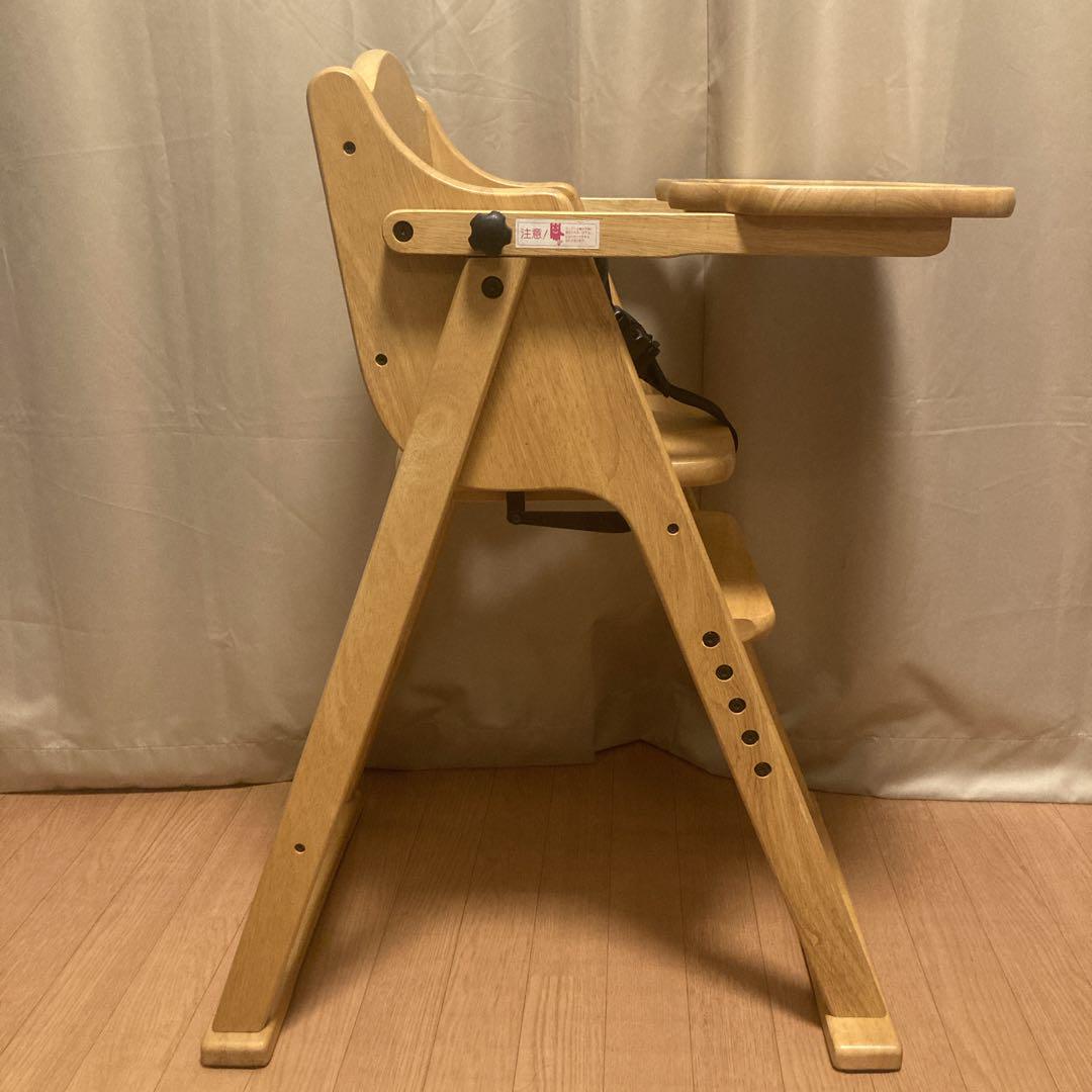 【美品】大和屋　stella ステラ 木製 ワンタッチハイチェア
