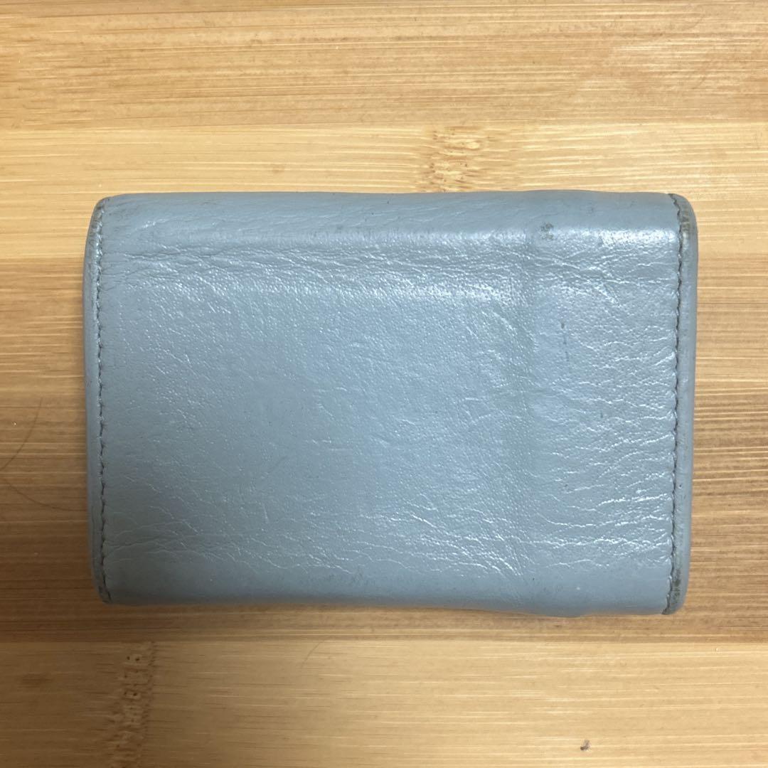 バレンシアガ BALENCIAGA 三つ折り財布 ライトブルー 水色 コンパクト BALENCIAGA 三つ折り財布