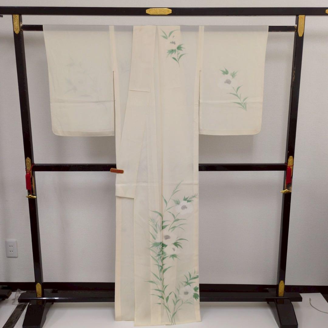 1000円売切り 夏着物 付下げ 絽 美しい草花 紋なし 正絹 MT-267