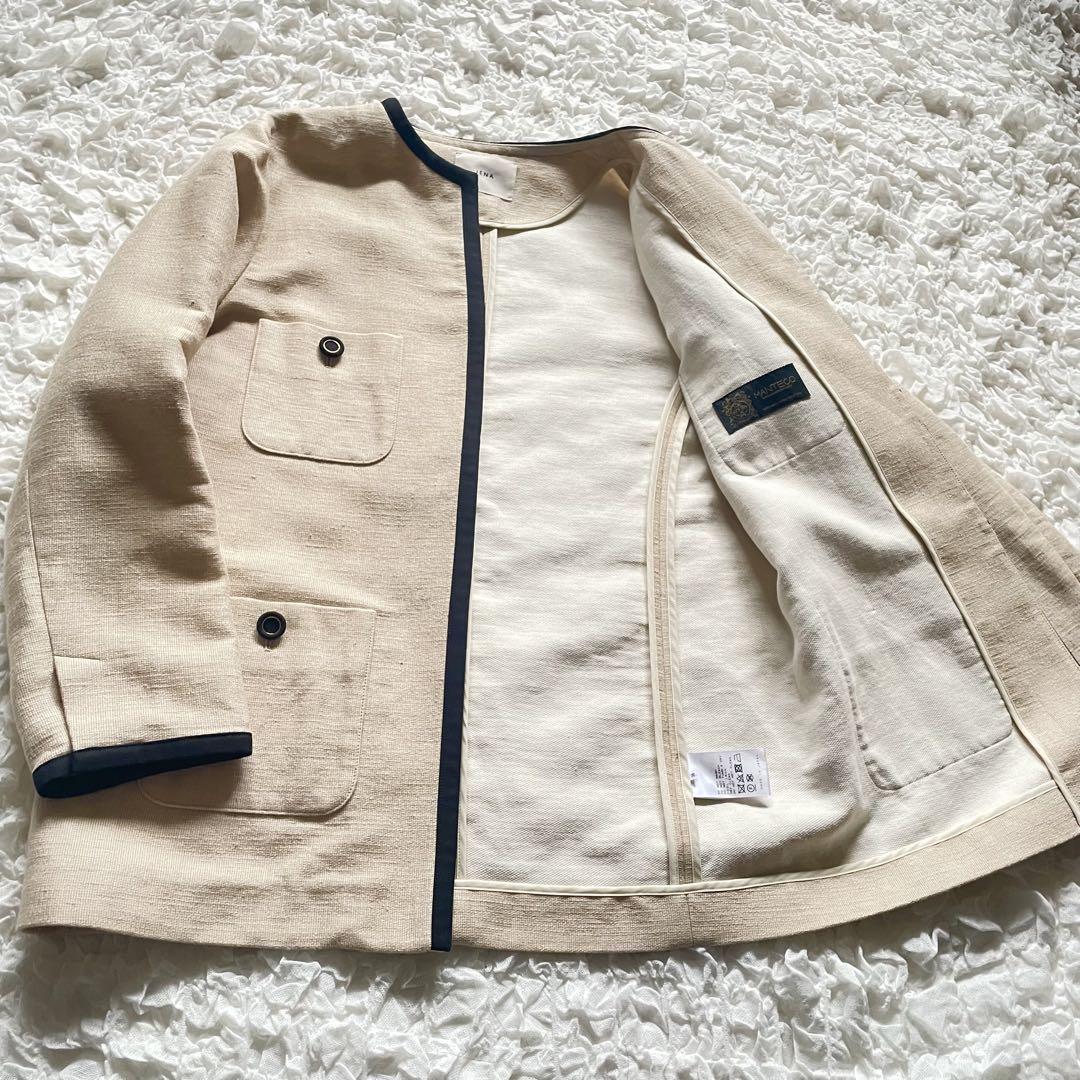 美品✨ IENA MANTECO ノーカラー ツイードジャケット