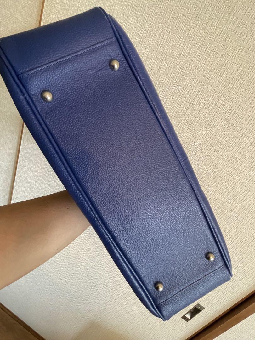 PELLE MORBIDA ネイビー トートバッグ