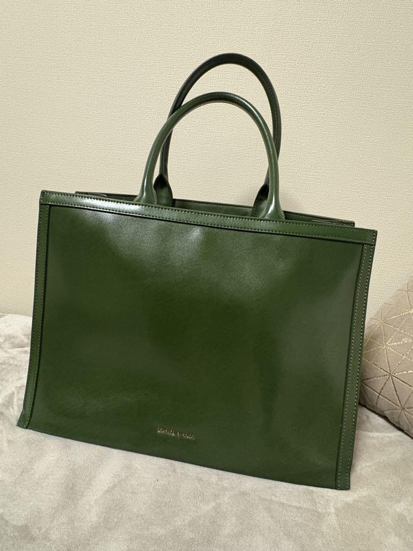 C&K ダークグリーン レザートートバッグ