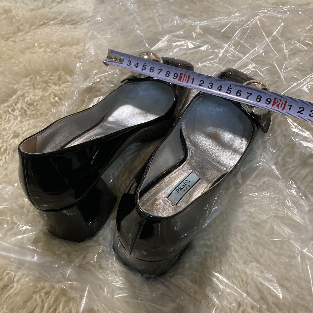【2025A/W新作★送料無料】 PRADA パンプス シルバーボール プラダ ヒール 黒 靴