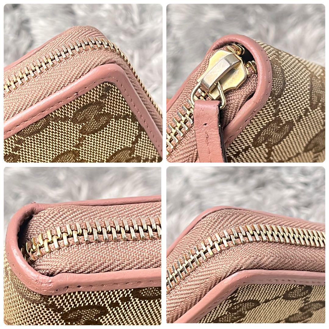 美品✨GUCCI 長財布　インターロッキング　GGキャンバス ピンクベージュ