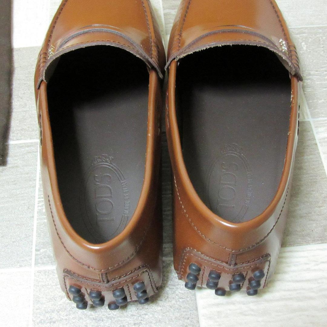 新品 TOD'S コイン ビット ローファー 革靴 ブラウン 茶 UK6.5