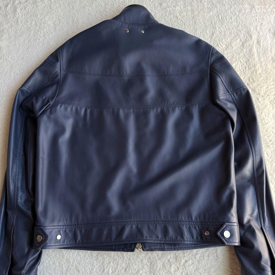 美品 希少 ルイヴィトン シングルライダースジャケット L 羊革