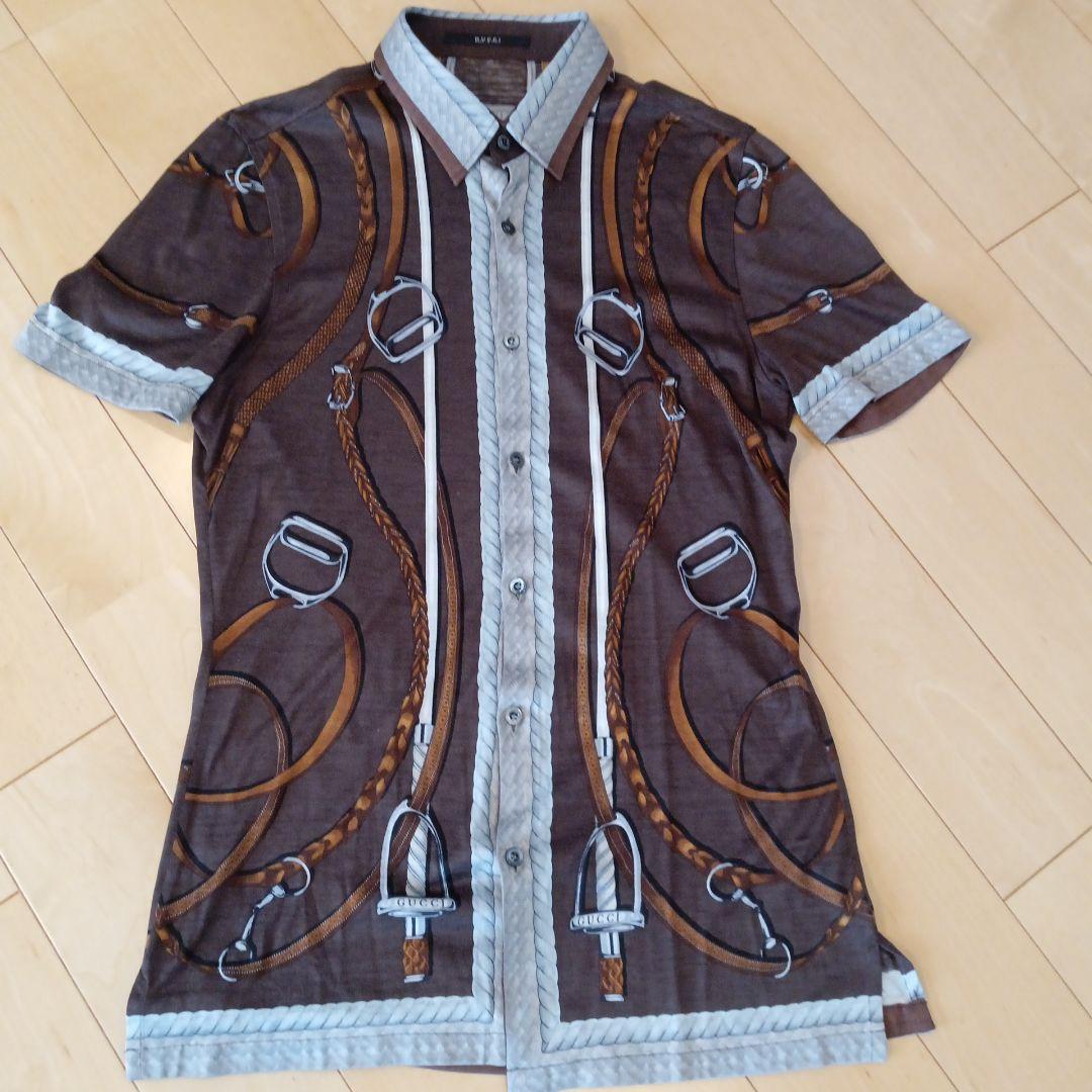 GUCCI 馬具モチーフ 半袖シャツ ブラウン