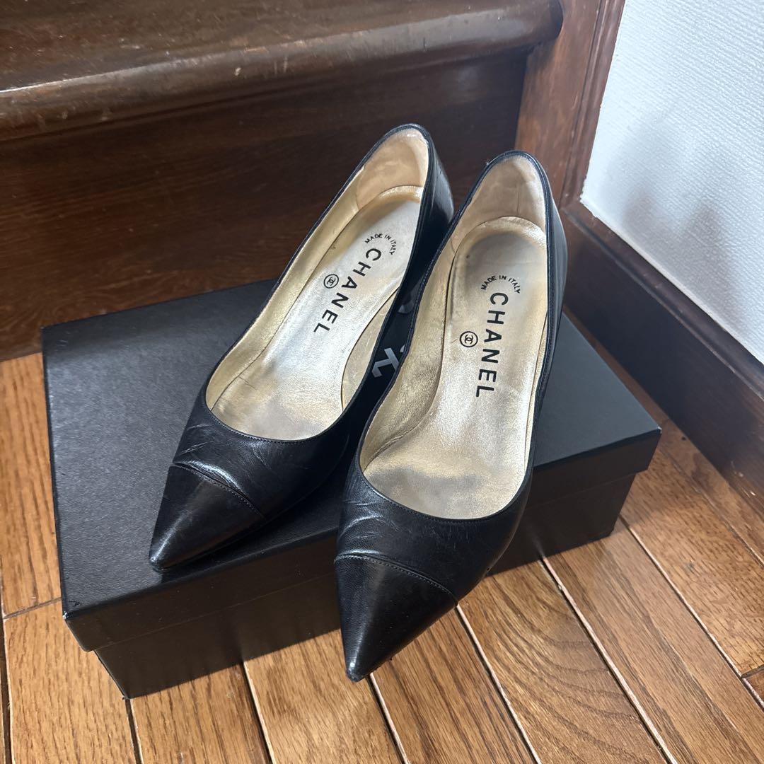 シャネル パンプス パール