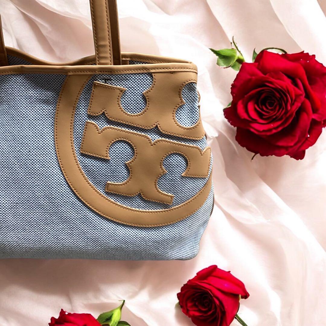 TORY BURCH 】 トートバッグ キャンバス&レザー【袋付】春コーデ