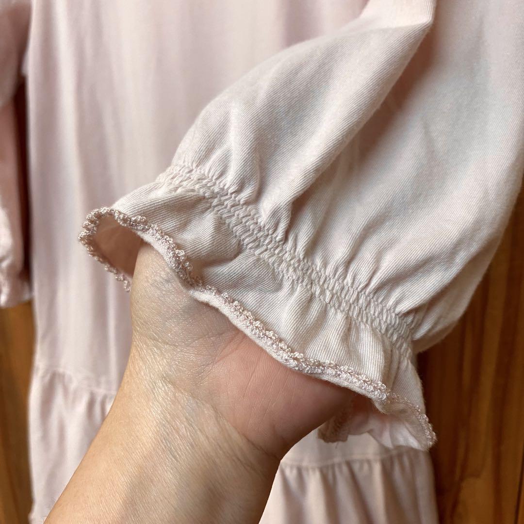 <美品>PINKHOUSE ピンクハウス 七分袖チュニックカットソー 綿ローン ピンクハウス 七分袖 チュニックカットソー トップス