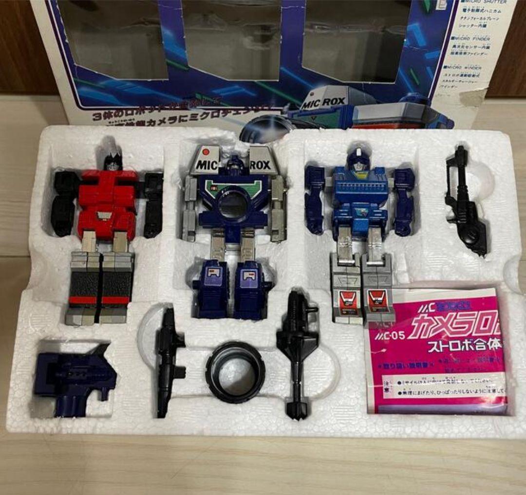 製品保証 カメラロボ ストロボ合体 MC ミクロマン 箱付 希少 レトロ 純正・新品 カメラロボ ストロボ合体 ミクロマン microx ミクロチェンジ 模型/プラモデル