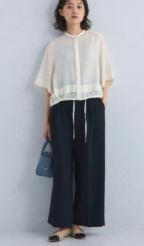 green label relaxingシアーバンドカラーショートスリーブ　美品 UNITED ARROWS green label relaxing シアー バンドカラー