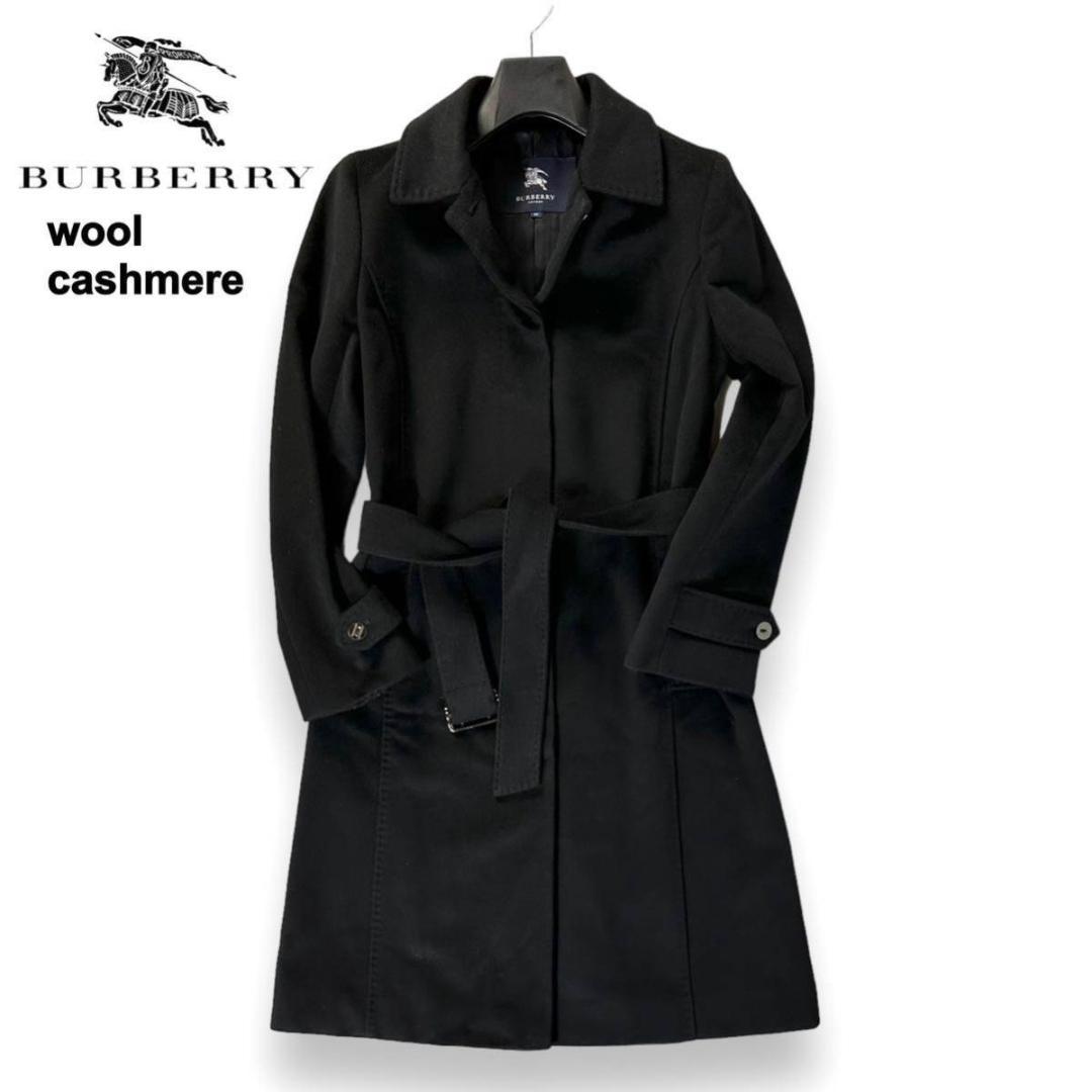 【最高級】BURBERRY カシミヤ混 シングルトレンチコート ブラック40